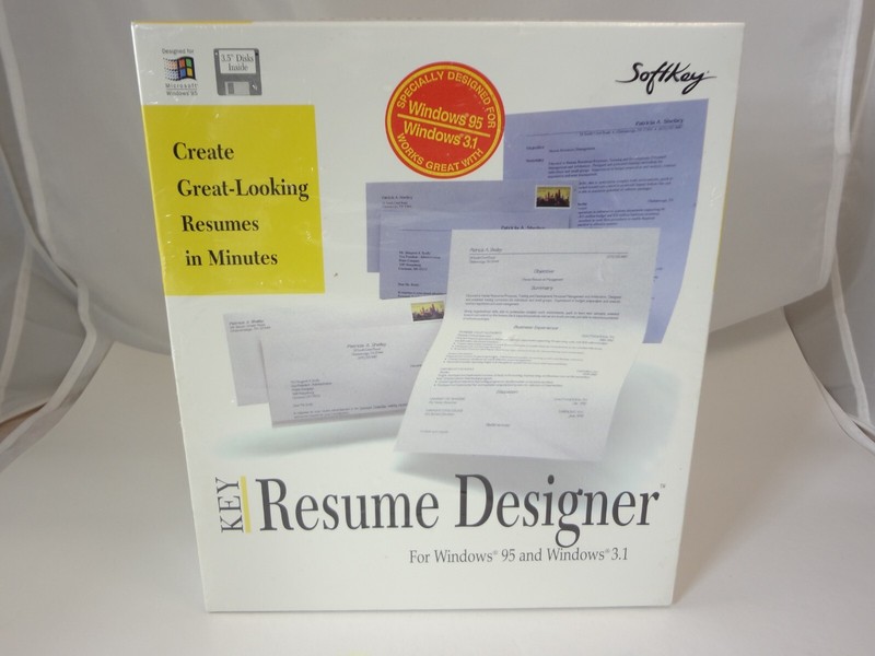 SoftKey Key Resume Designer (PC, 1996) Windows 95 and 3.1 – Factory Sealed & New