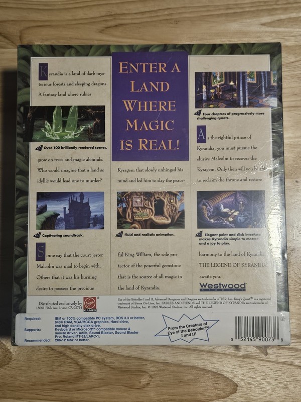 The Legend of Kyrandia Fables & Fiends Westwood Studios Sealed Vintage IBM PC gallery