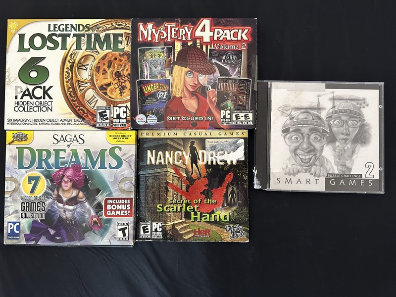 Lot Of 5 PC Games Sagas Of Dreams Mystery 4 Pack Nancy Drew Software