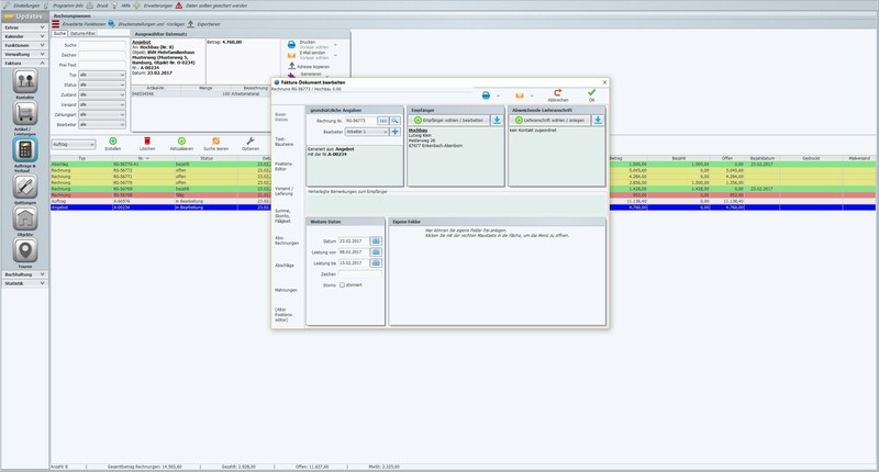 Painting software, craftsman software, invoice program for painters, software painters gallery