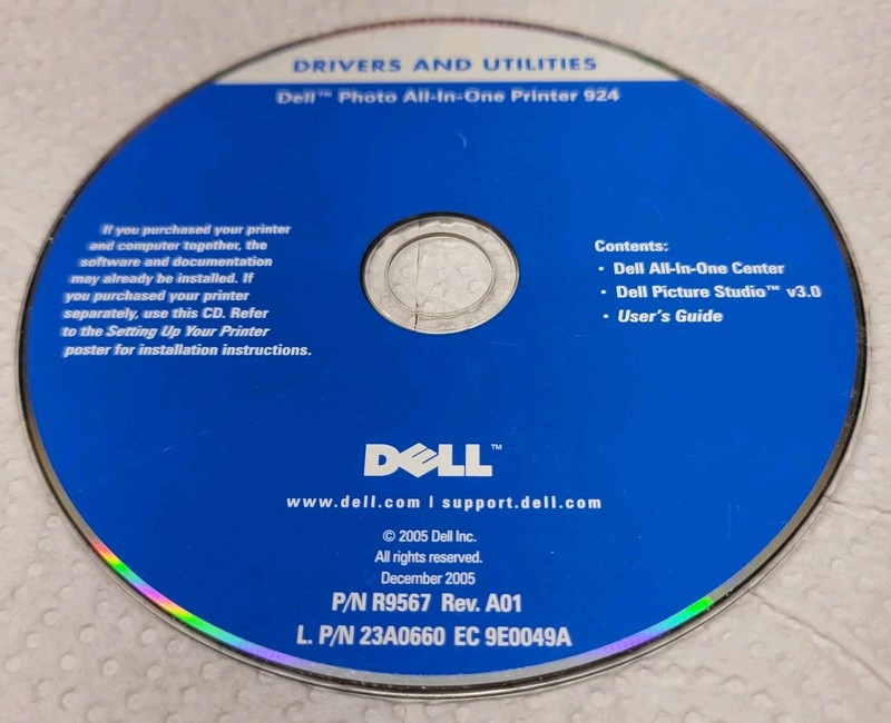 Dell Drivers & Utilities Dell Photo All In One Printer 924 Disc Only