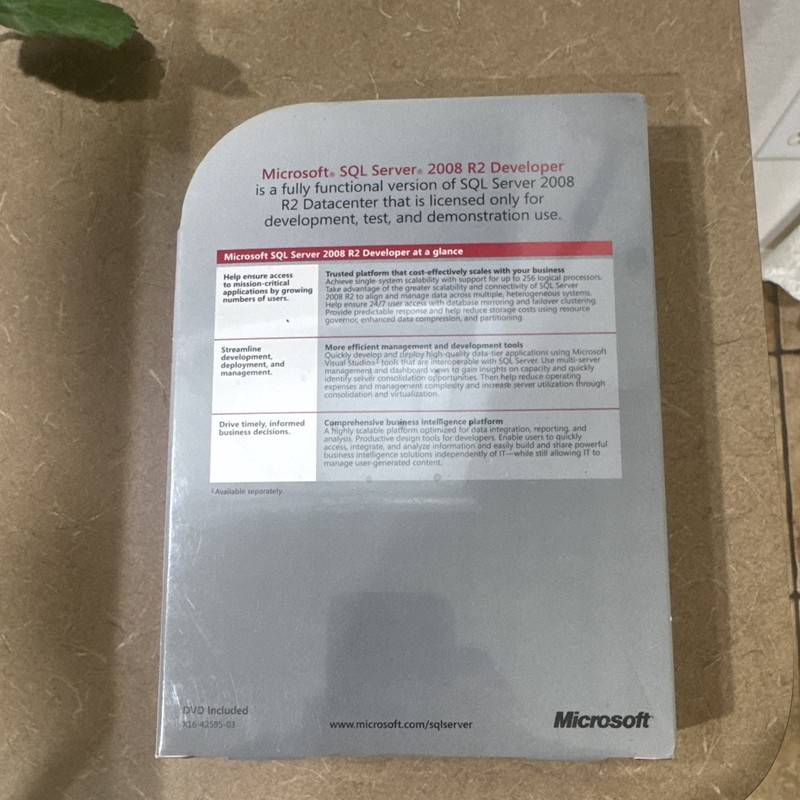 Sealed Microsoft SQL Server 2008 R2 Developer/Test DVD Windows 7 English gallery