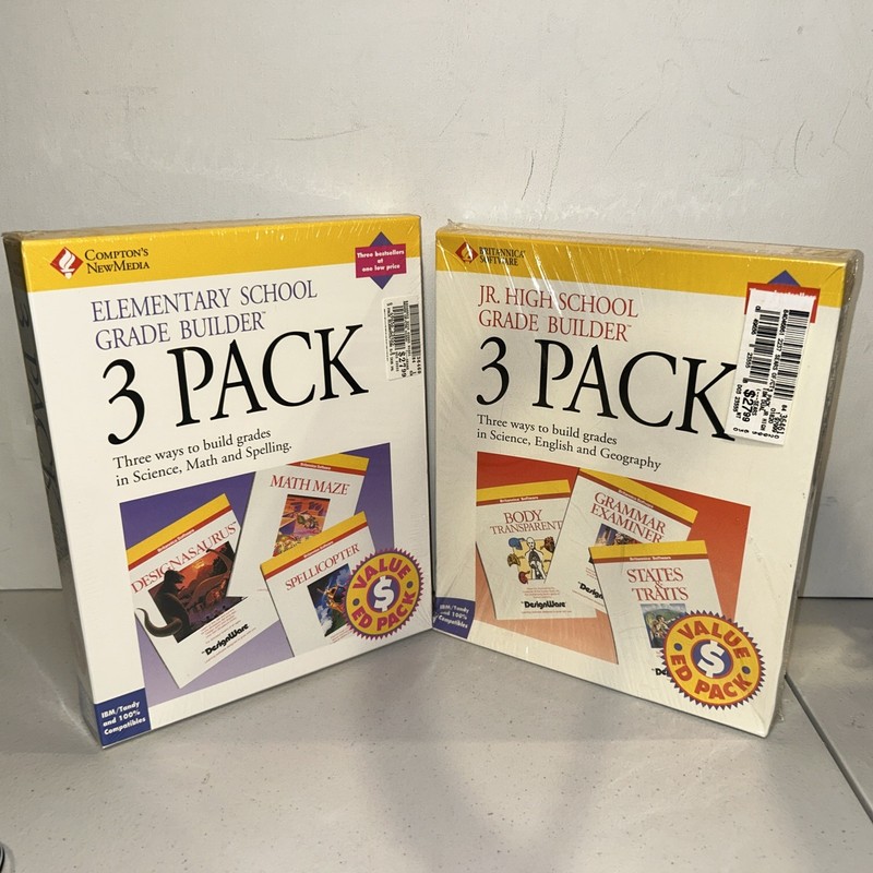 Elementary And Junior High School Grade Builder Three Pack Cd-Rom IBM/Tandy