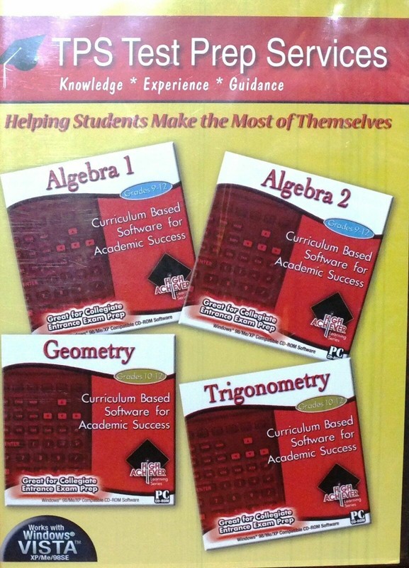 TPS Test Prep Services (PC Windows) For Algebra 1 & 2, Geometry & Trig *NEW*
