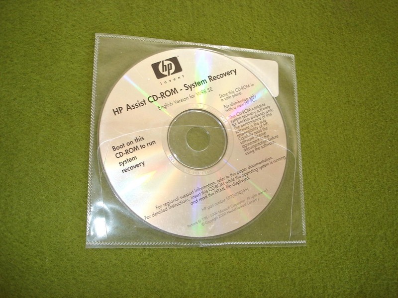 HP Assist 98 SE System Recovery CD