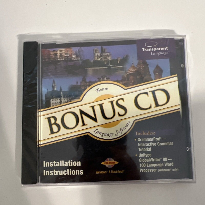 Transparent Language Bonus CD CD-Rom Software