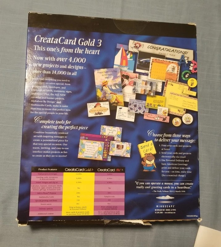 Very Rare American Greetings Creatacard Gold Version 3 CD-ROM Windows 95/98 Box gallery