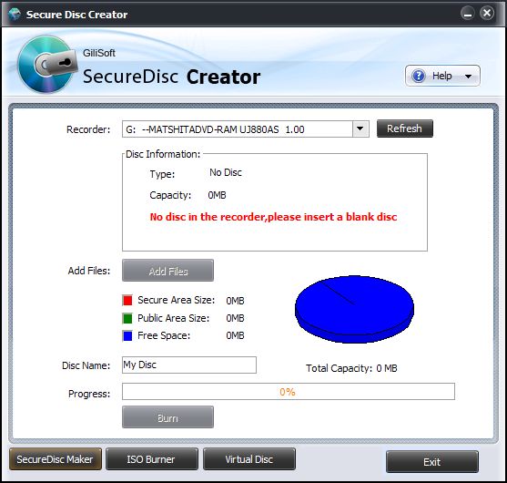 Gilisoft Secure Disc Encryption, Create Encrypted CD DVD Disc Protect Data