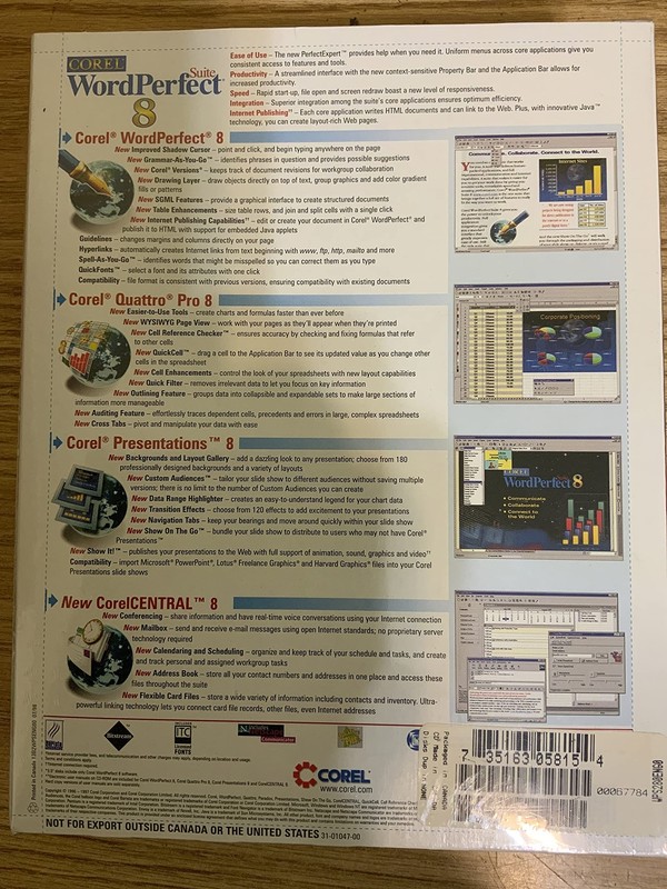 COREL WordPerfect Suite 8 gallery