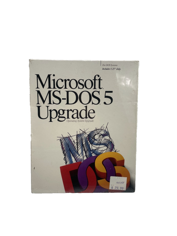 Microsoft MS-DOS 5 Upgrade Operating System Software 5.25″ Floppy Disk SEALED