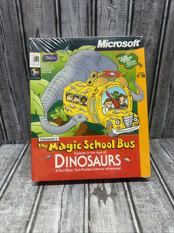 New! MICROSOFT Scholastic’s The Magic School Bus Explores Age of Dinosaurs
