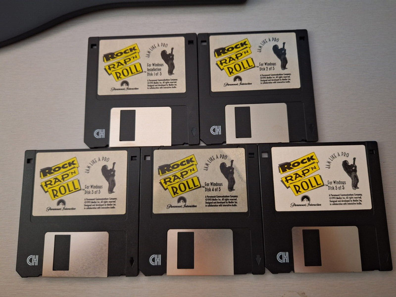 Rock Rap ‘n Roll – Vintage 1993 Music Software by Paramount, 3.5″ floppy disks