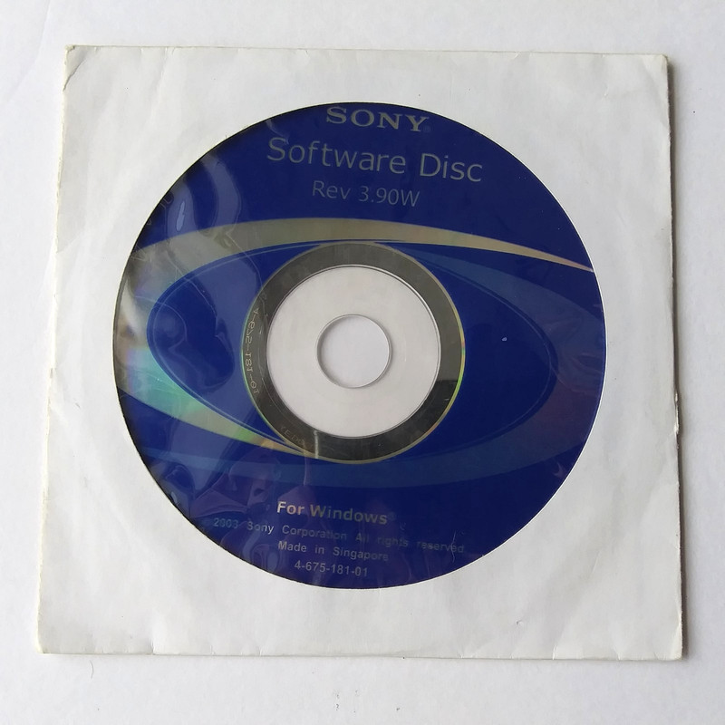 Sony Software Disc Rev 3.90W DVD-ROM Recovery Driver Utility Windows OEM CD