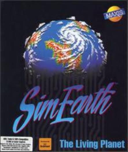 SimEarth PC CD control weather global warming animal extinct planet sim game!