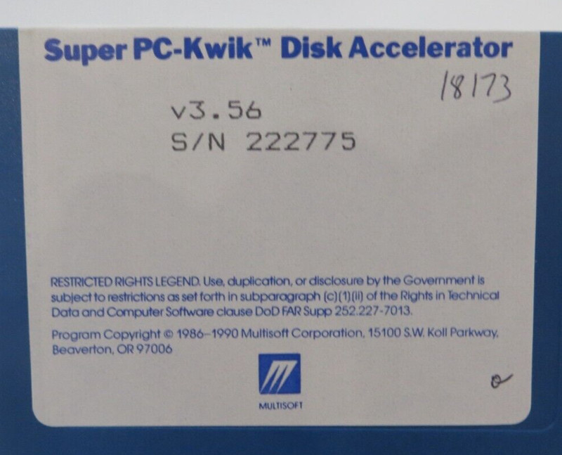 3.5" Floppy Disk Super PC-Kwik Disk Accelerator v3.56 vintage computer gallery