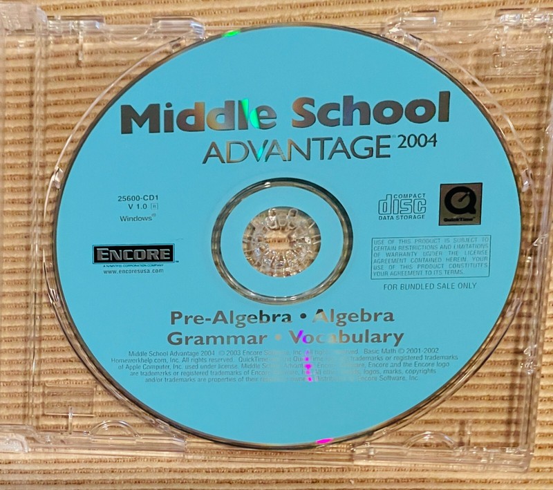 Middle School Advantage ALGEBRA GRAMMAR VOCABULARY – 2004 CD for Windows – New