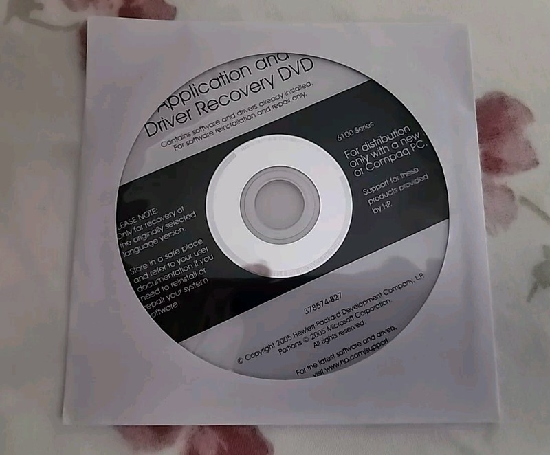 Compac Application And Driver Recovery DVD 378574-B27 HP 6100 Series gallery