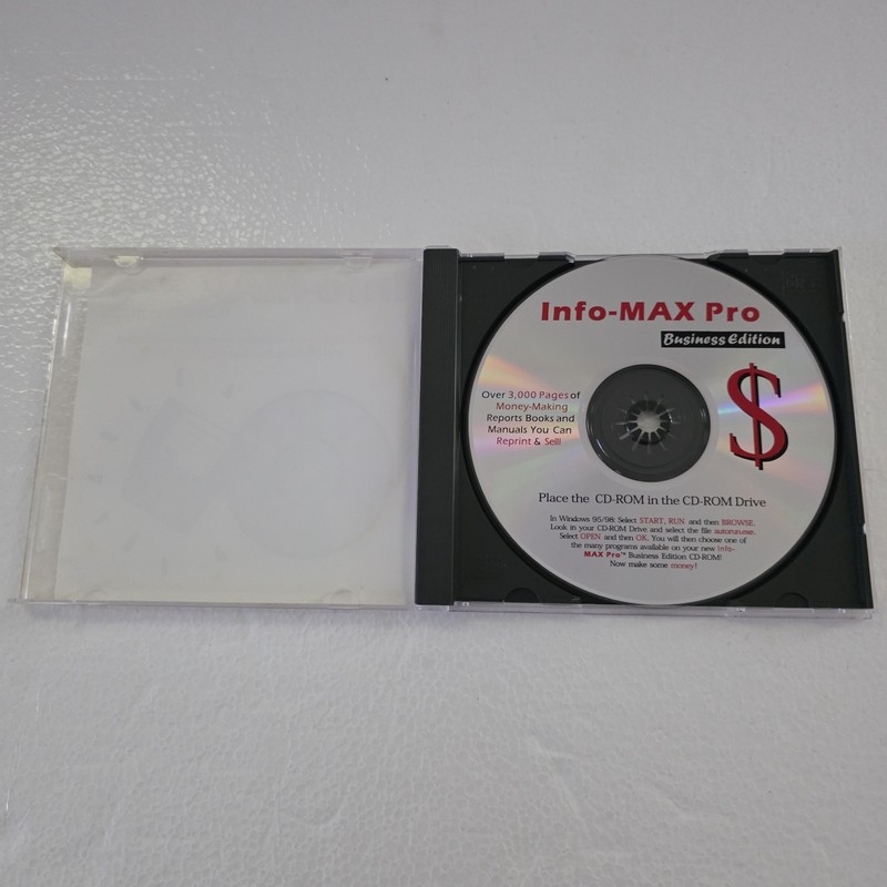 Info-Max Pro CD-ROM Business Edition 2000 Money-Making Report Books and Manuals gallery