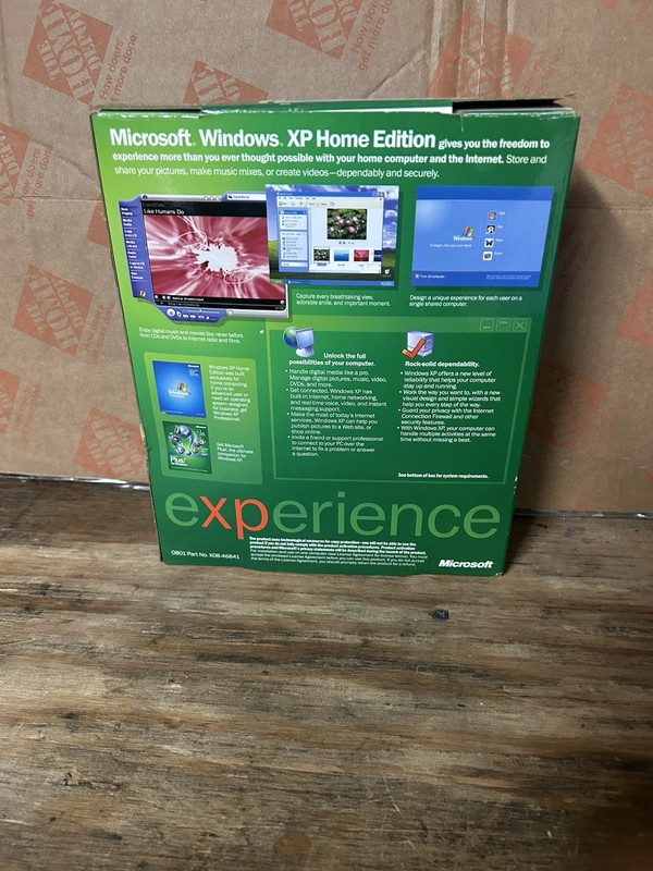 Microsoft Windows XP Home Edition Upgrade - Version 2002 - Original Box - COA gallery
