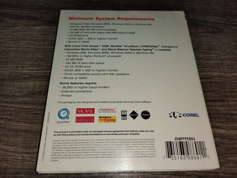 Corel WordPerfect 9 &Quattro Pro 9 Print House 2000 Typing PC CD-ROM Family Pack gallery