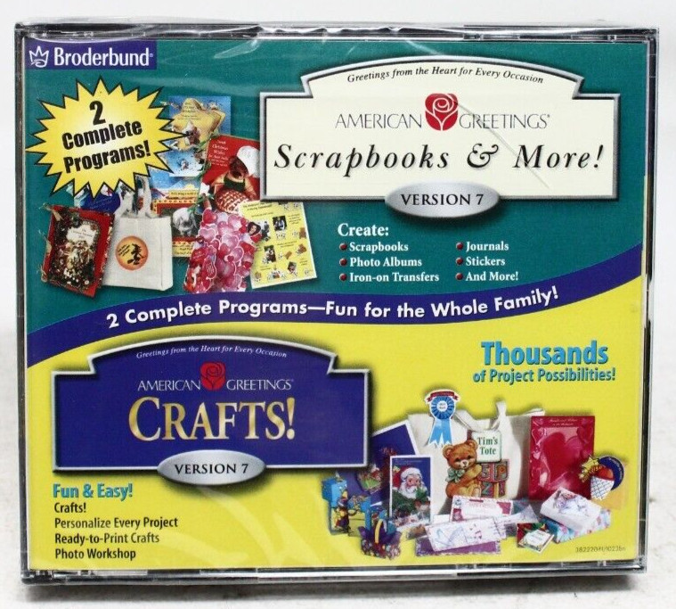 2 Programs – American Greetings (Crafts! 7.0 and Scrapbooks & More! 7.0) – NEW +