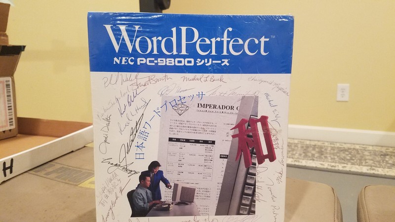 Wordperfect 5.1 for NEC-9800 Japanese – SEALED w/Team Signatures Under Wrap -odd