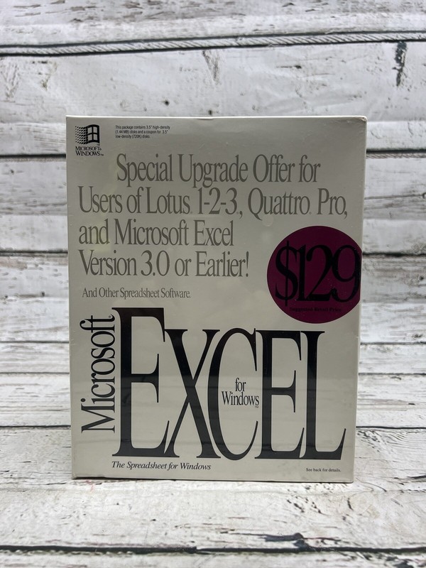 Microsoft Excel 3.0 Or Earlier Upgrade For Windows Software - Brand New Sealed
