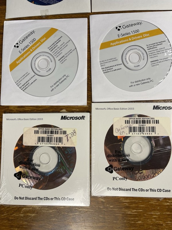 Vintage Gateway Windows XP Software Driver CD Discs Microsoft Office Lot Pad gallery