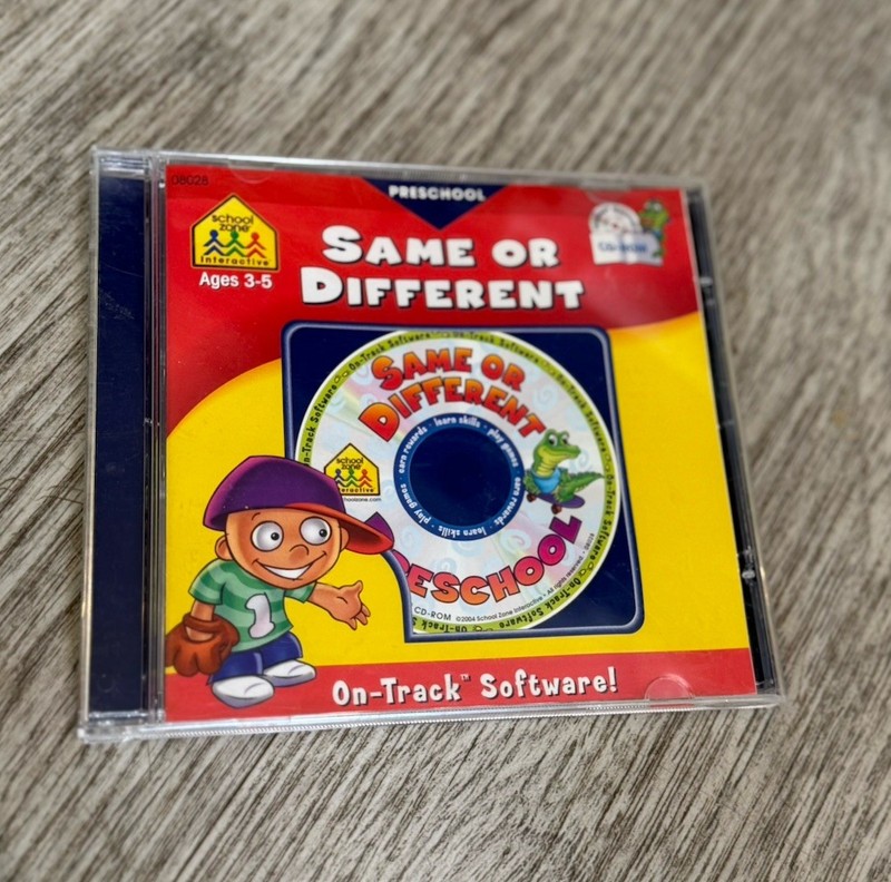 School Zone SameOr Different Preschool On-Track Software CD Rom Education