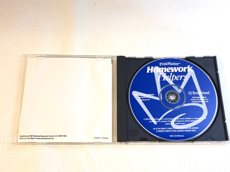 Homework Helpers School Project Software Broderbund PrintMaster CDROM XP 2002 PC gallery