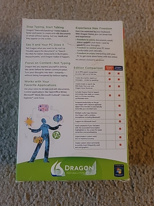 Dragon Naturally Speaking Home Version 11 With Head Set NEW SEALED gallery