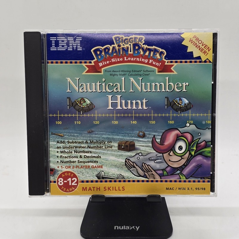 Nautical Number Hunt 1998 PC CD-ROM – Educational Math Puzzle Game Edmark