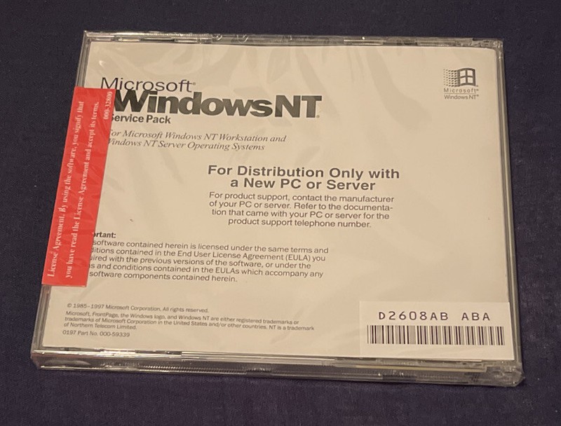 Microsoft Windows NT Service Pack 3 for Workstation/Server Ver 4 0197 000-60492 gallery