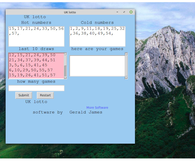 UK Lotto Lottery Numbers software DVD for Windows 7 & 8 & 10