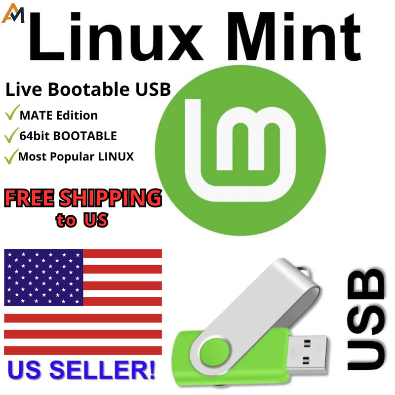 Linux Mint MATE Edition – Bootable USB (Live/Installer) – FREE SHIPPING