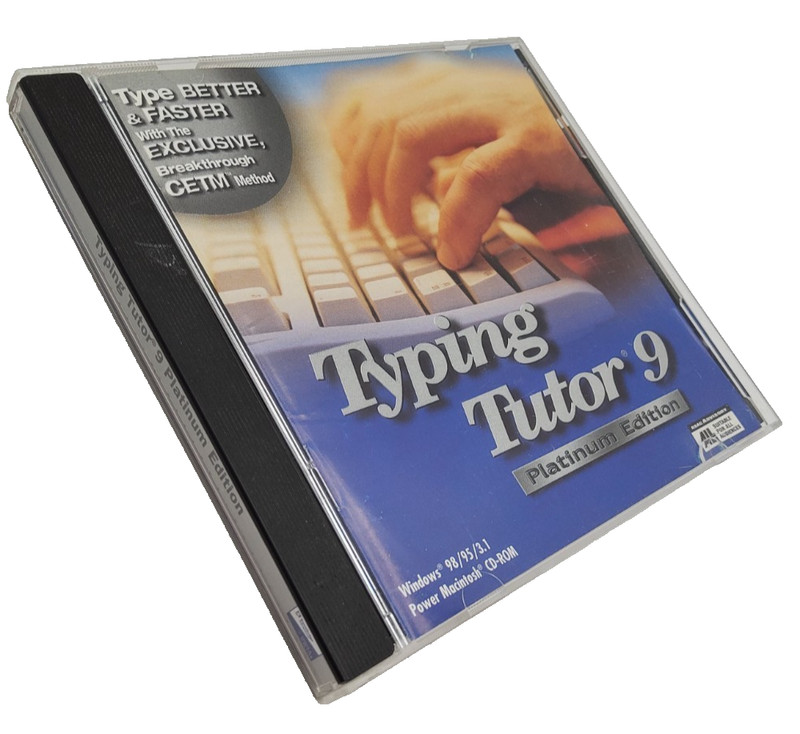 Typing Tutor 9 Platinum Edition PC CD Learn Keyboard Skills Windows Mac