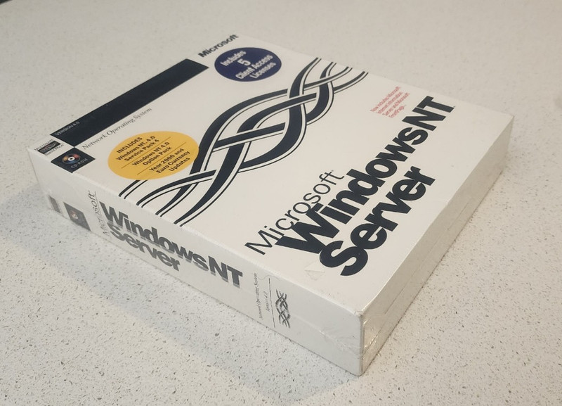 NEW - SEALED Vintage Microsoft Windows NT Server with 5 Licenses BIG BOX Edition