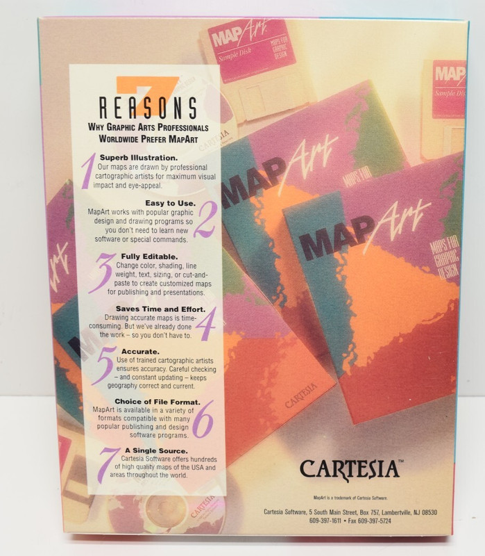 Map Art Software by CARTESIA 1995 Cd-ROM Maps For Graphic Design Open Box gallery