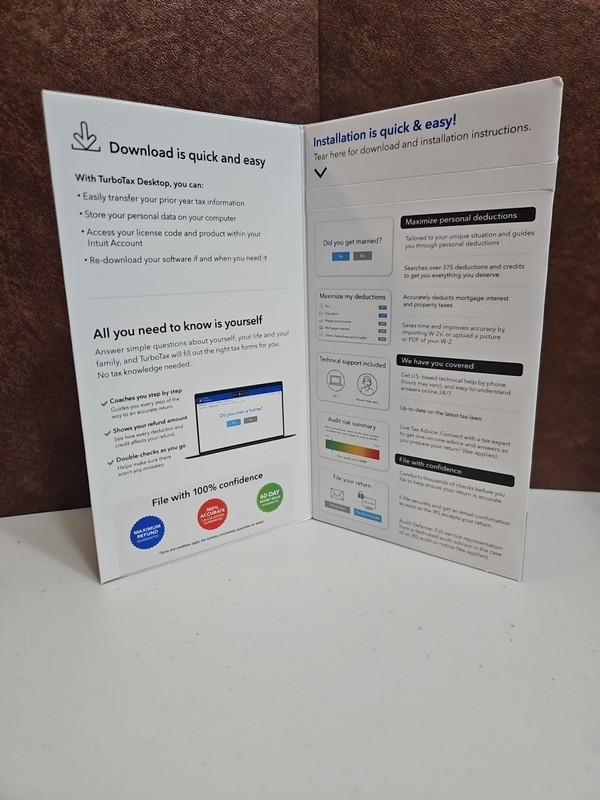 TurboTax Deluxe Desktop 2025 Federal & State Tax Return Product Key Card Desktop gallery