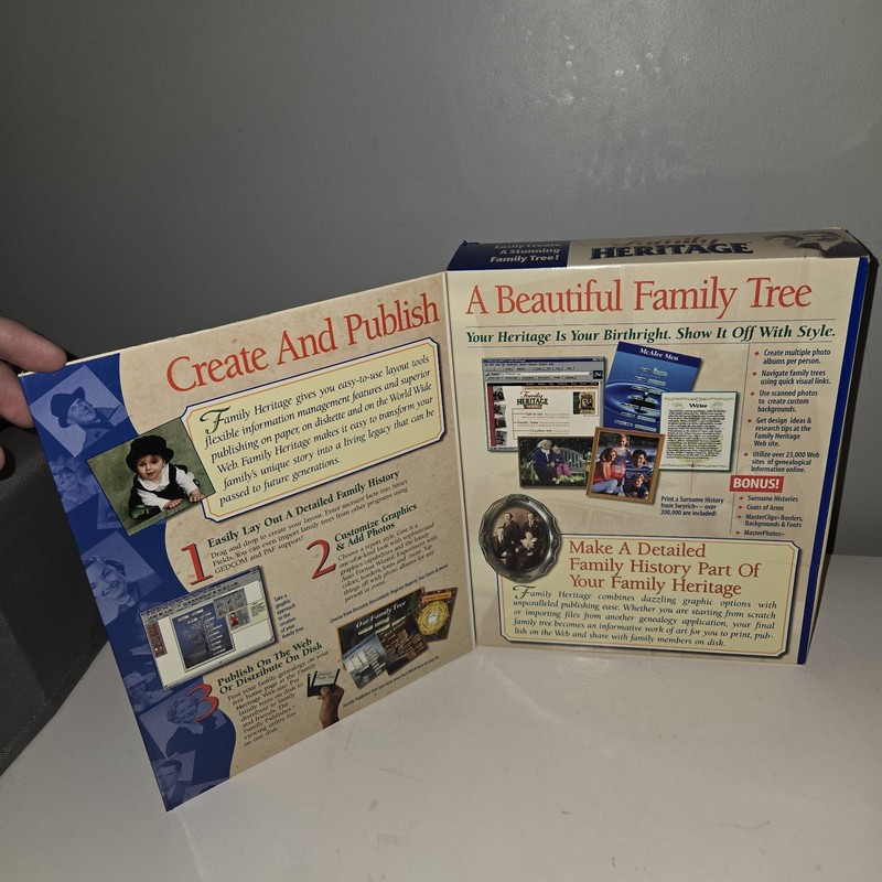 Vintage IMSI Family Heritage Software Family Tree Maker Windows 95 - Sealed READ gallery