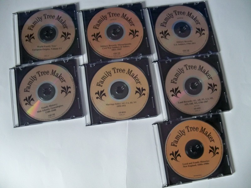 Family Tree Maker Genealogy 7 CD Collection CDS E1, 134, 146, 156, 225, 255, 449
