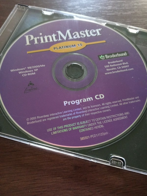 Print Master Platinum 15 Program CD-VERY RARE-SHIPS SAME BUSINESS DAY
