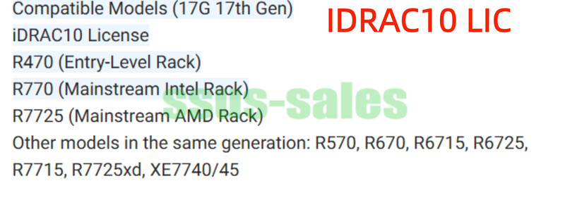 iDRAC10 License for Dell R470 R770 R7725 R570 R670, R6715, R6725, R7715 17th Gen