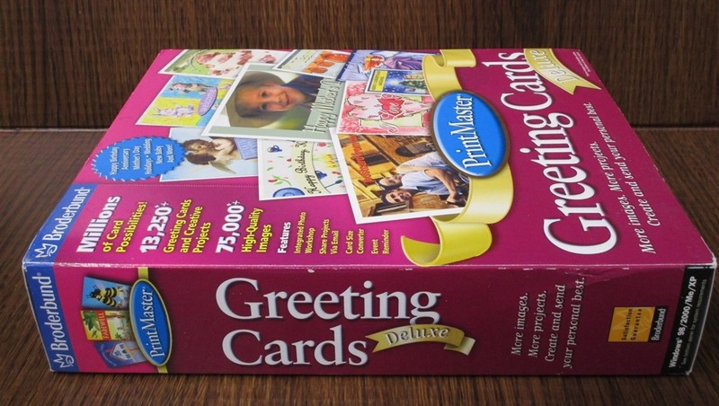 Software PC Print Master Greeting Cards Deluxe Win 98 2000 ME XP NEW Big Box gallery