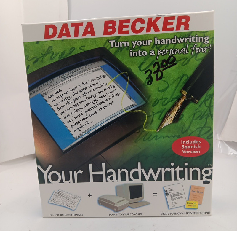 1999 Data Becker Your Handwriting Personal Font English Spanish New