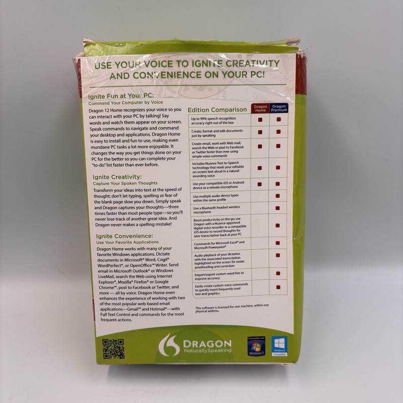 Dragon Naturally Speaking Home Edition version 12 Complete- New Open Box gallery