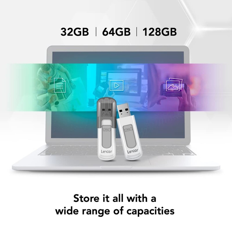 Lexar 32GB 3-Pack JumpDrive V100 USB 3.2 Gen 1 Flash Drive for Storage Expans... gallery