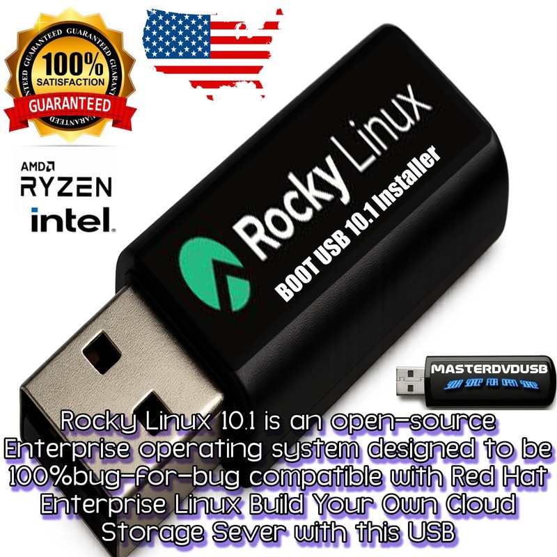 Rocky Linux 10.1 USB Installer Flash Drive – Enterprise-Ready, RHEL-Compatible