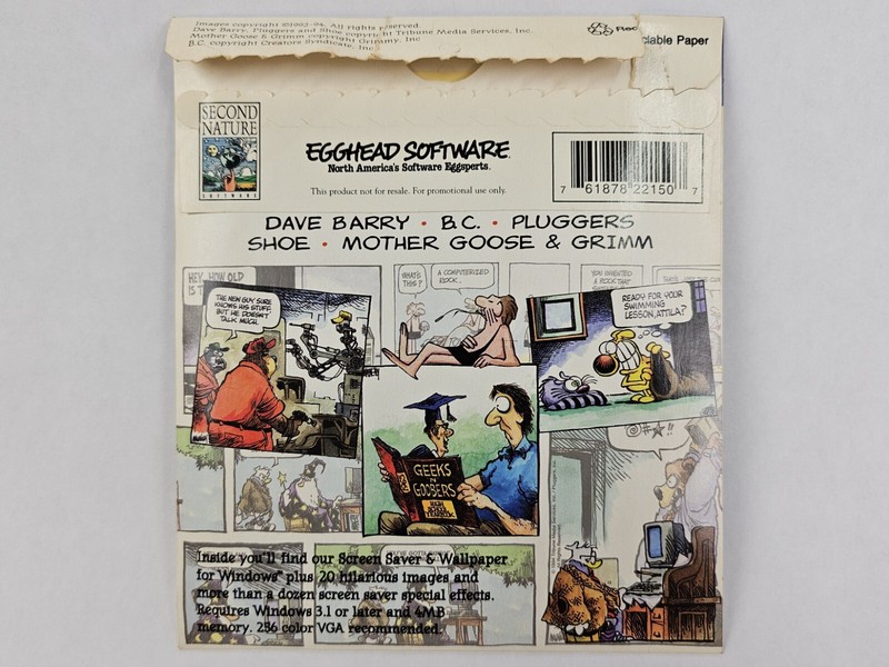 Comic Sampler Screen Saver & Wallpaper for Windows 3.5 Floppy Disk B. C. Shoe gallery