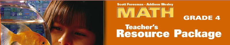 Scott Foresman Math: Teacher’s Resource Planner Grade 4 PC MAC CD lesson plans +